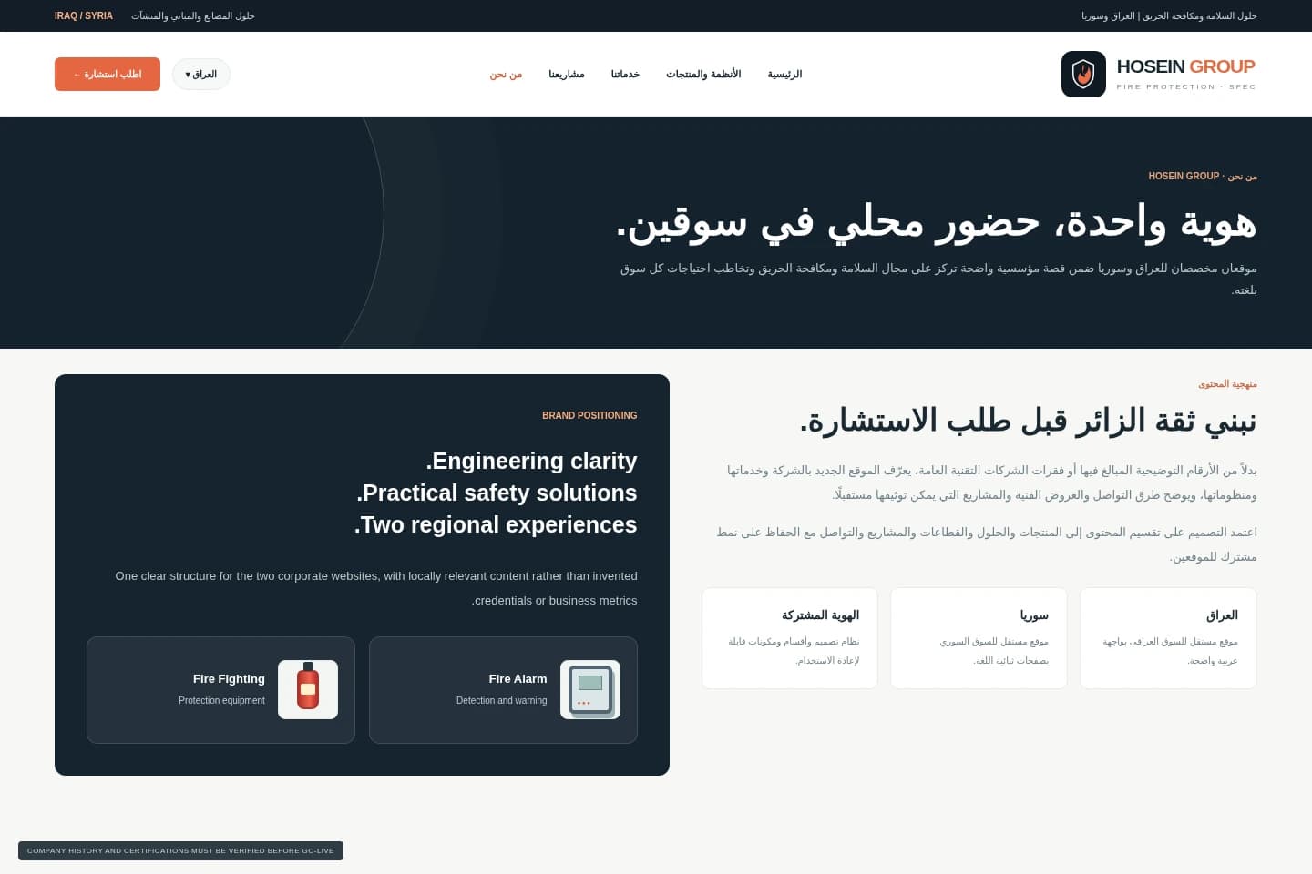 Corporate profile & regional identity — System screens